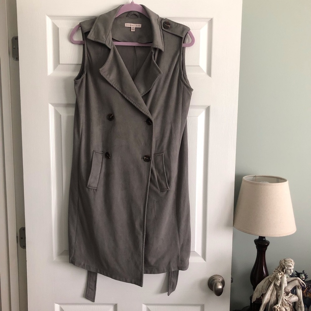 Sincerely Jules gray flux suede vest style dress in size M